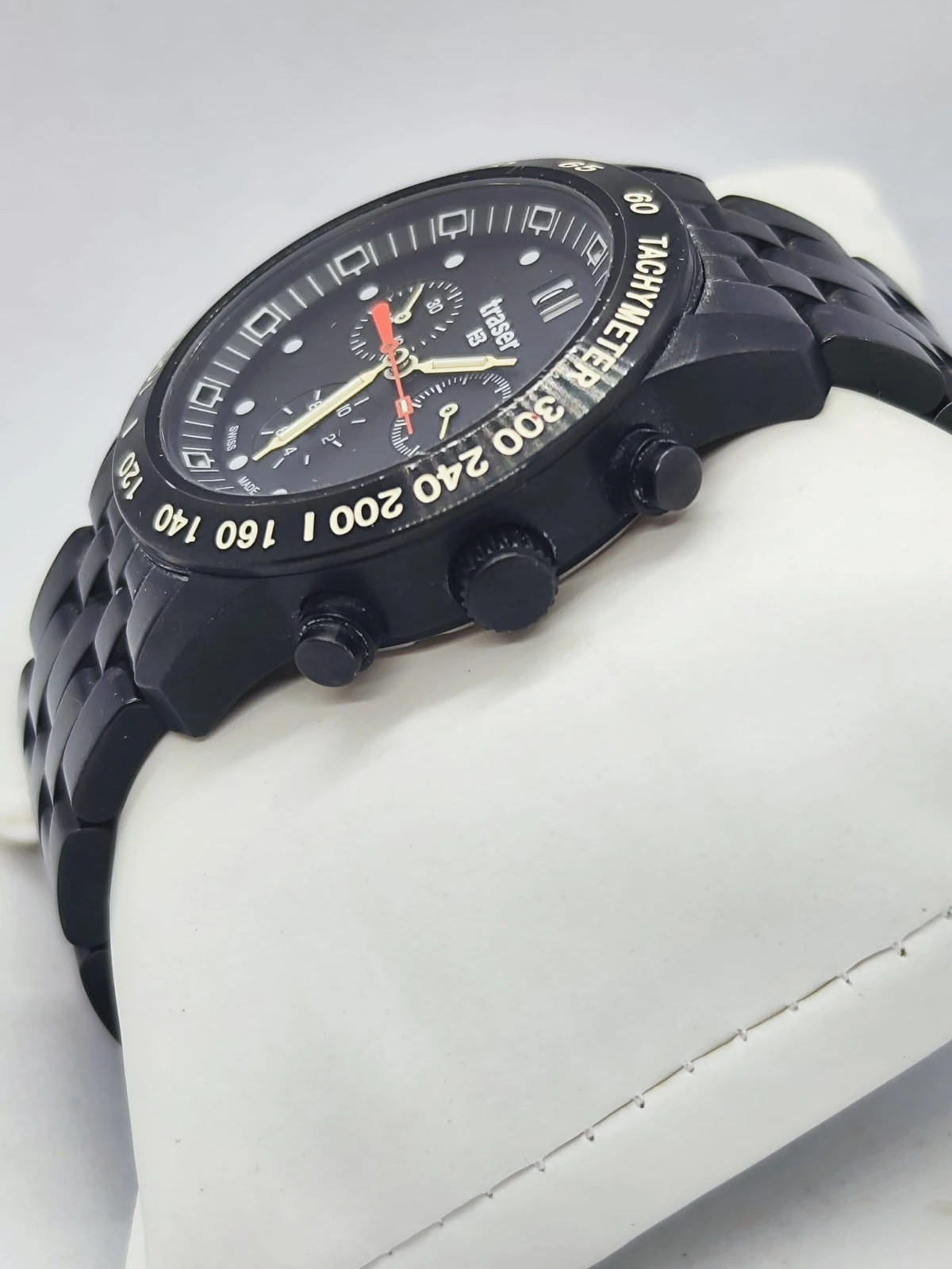 Superbe Montre Chronographe Traser H3 mb-microtec - Swiss Made - Tout Noir – Traser – taille 43–46 mm 4