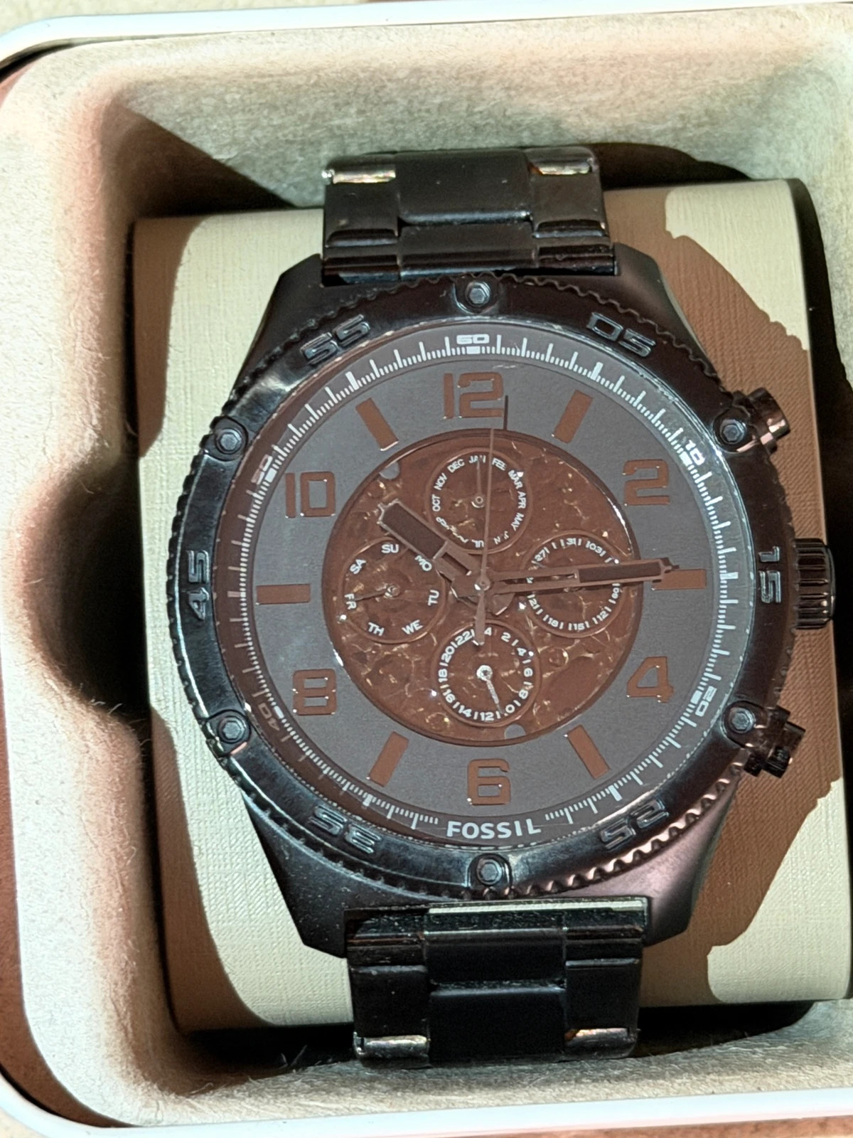 Montre Automatique Fossil BQ2686 – Full Black (Très Bon État) – Fossil – taille 47 mm et plus 4