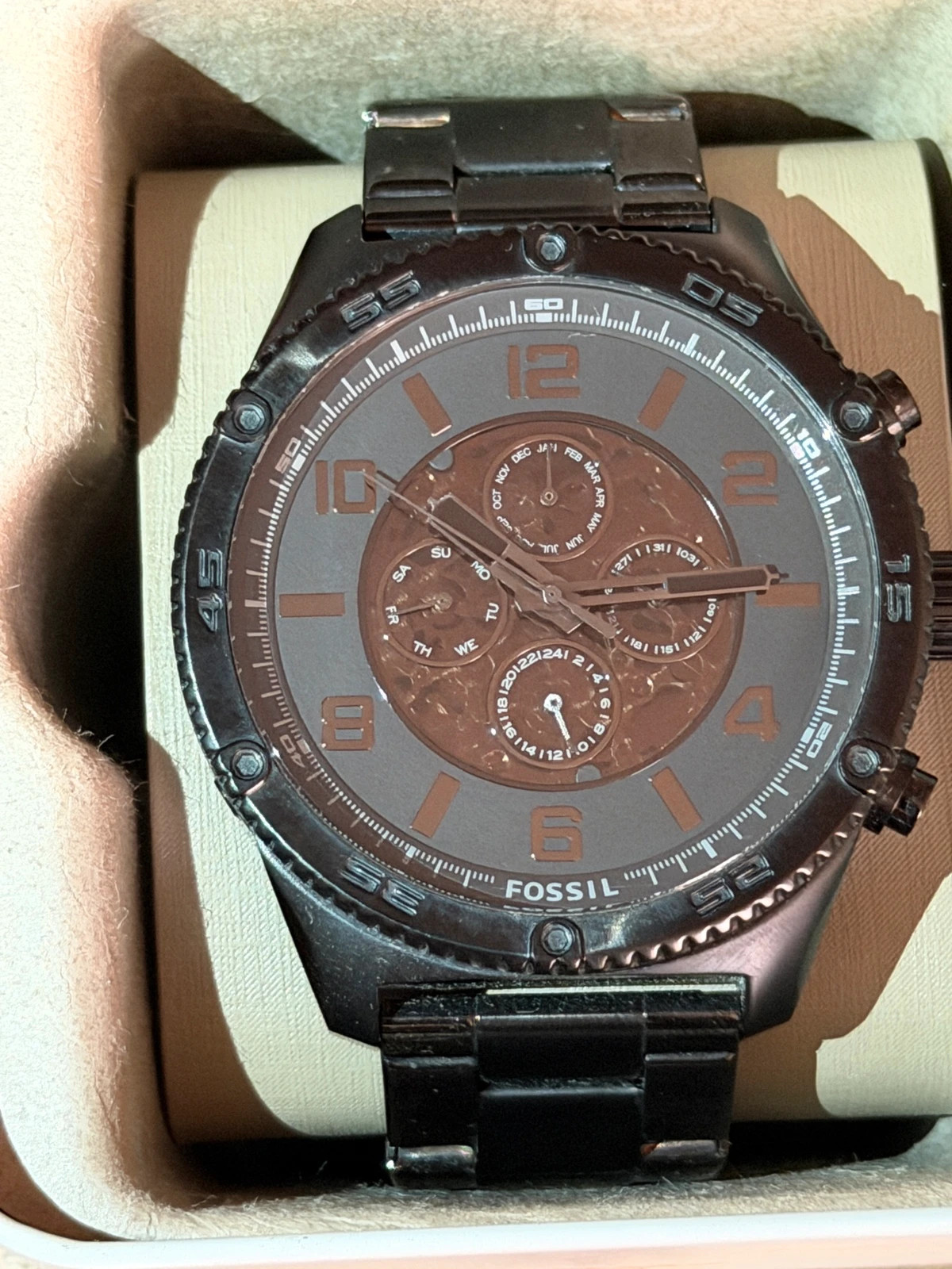Montre Automatique Fossil BQ2686 – Full Black (Très Bon État) – Fossil – taille 47 mm et plus 5
