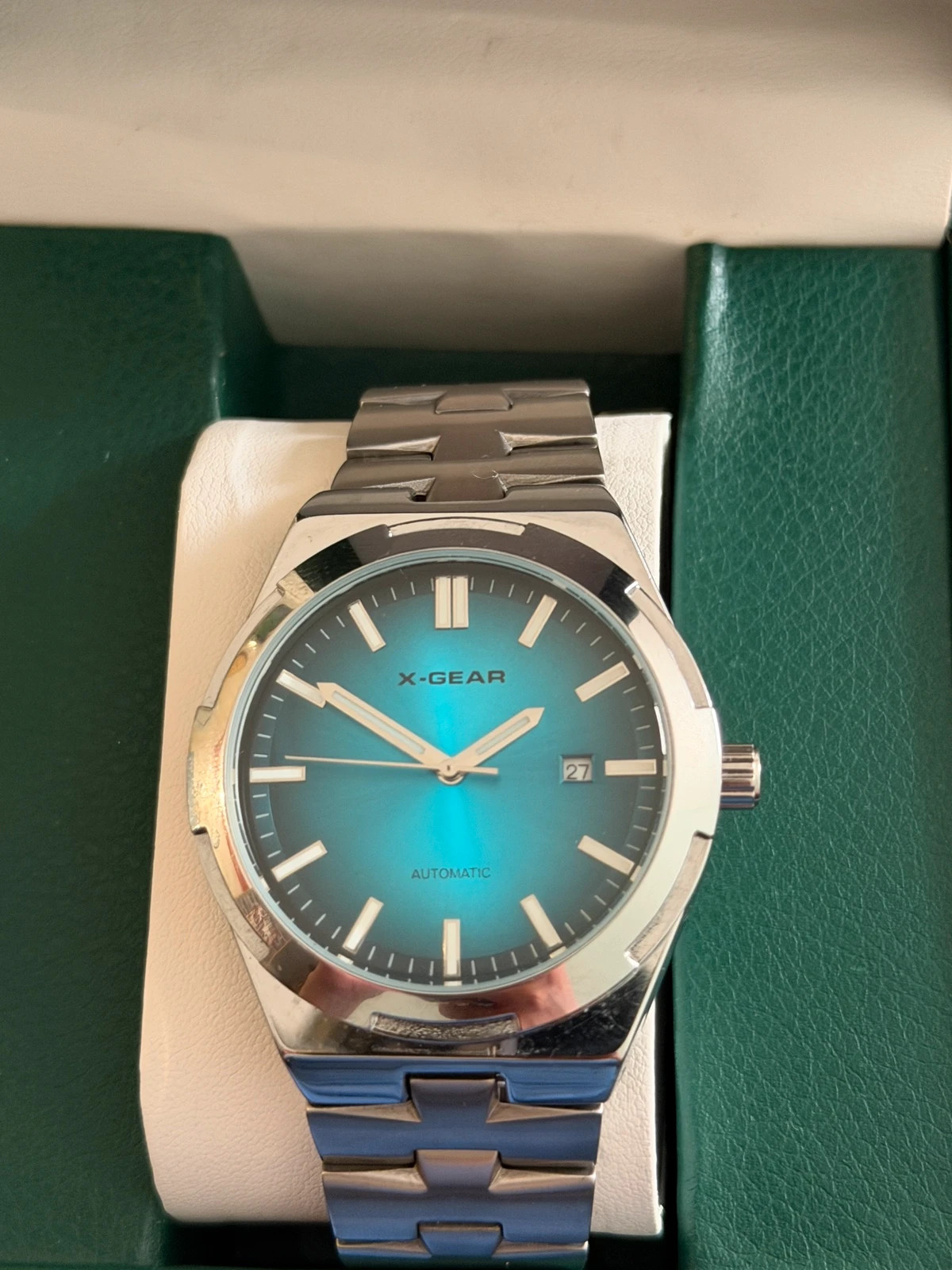 Montre automatique X-GEAR - Cadran bleu turquoise - Acier inoxydable – x Gear – taille 43–46 mm 5