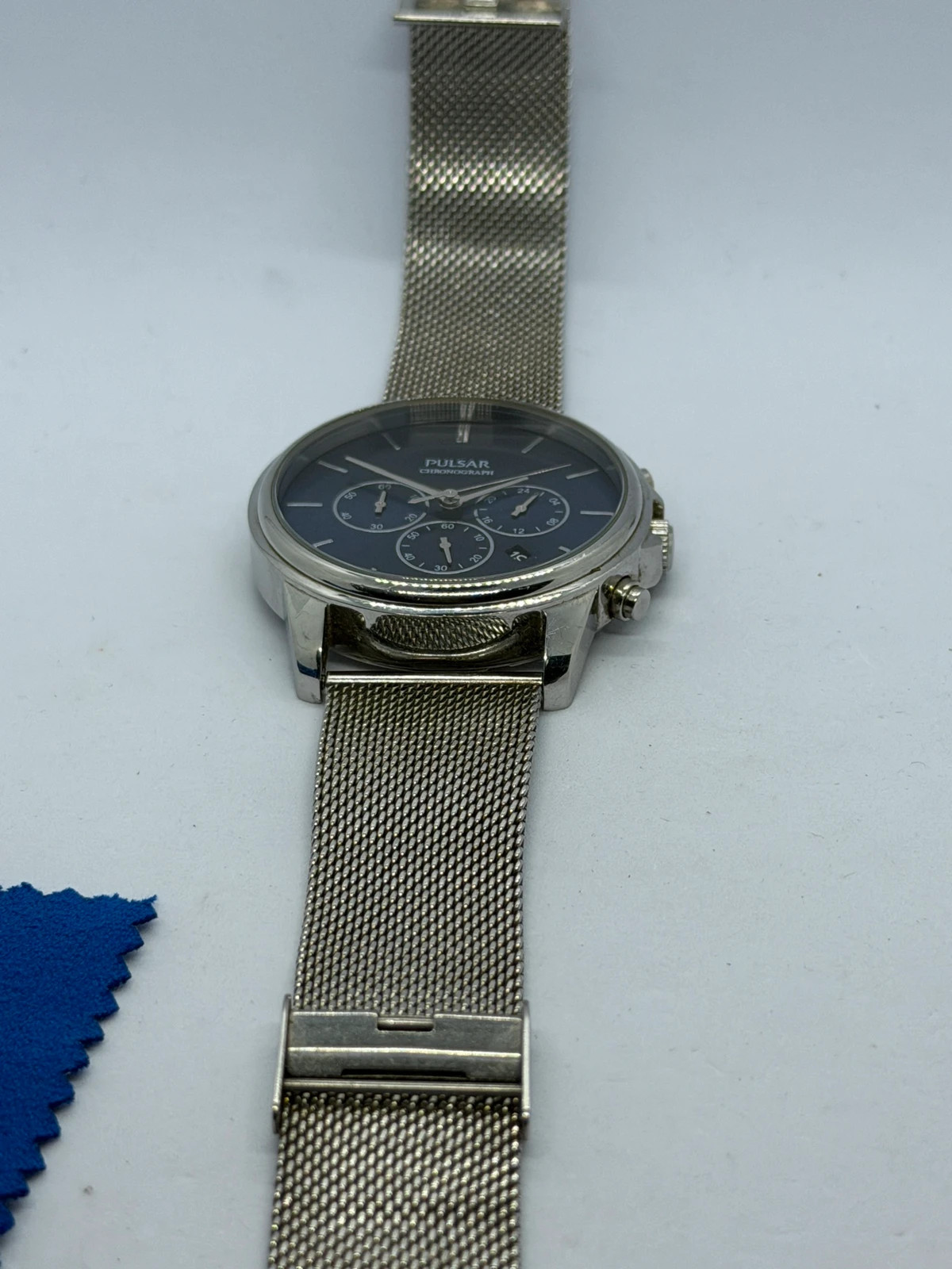 Montre Chronographe Pulsar – Cadran Bleu Nuit & Bracelet Milanais – Pulsar – taille 43–46 mm 5