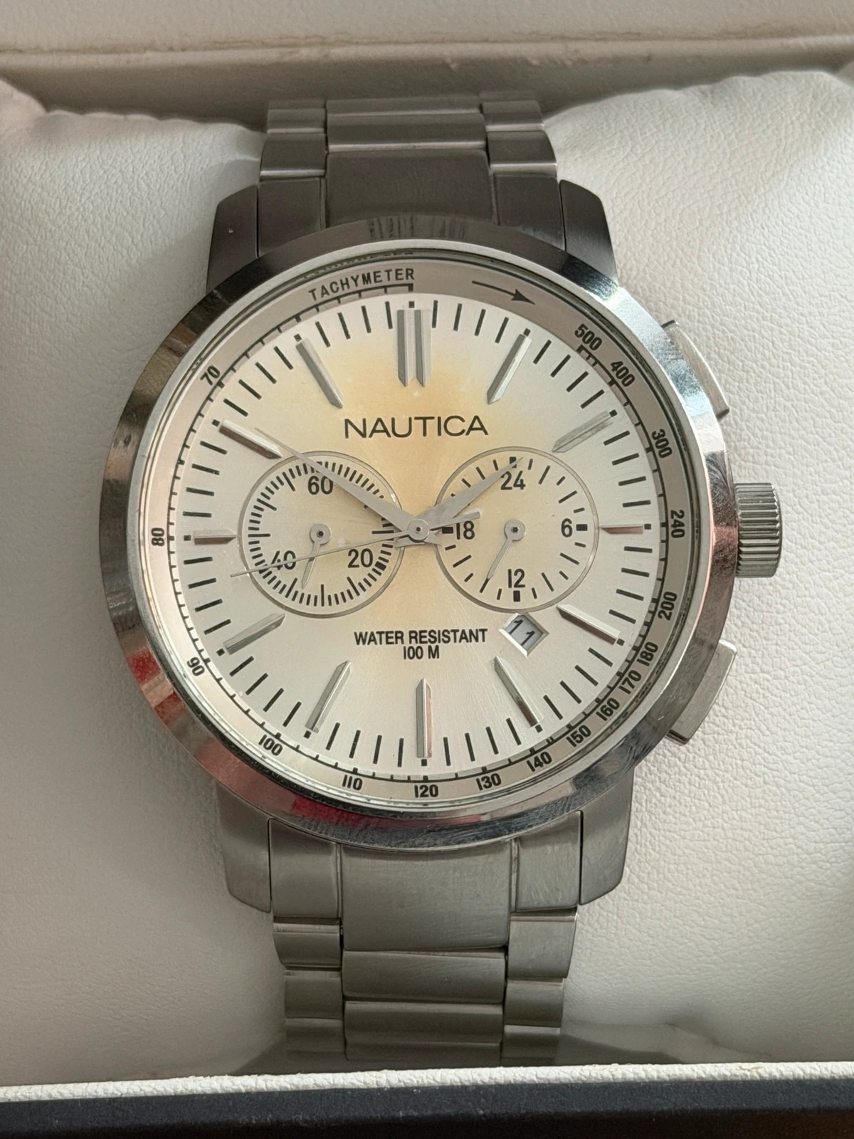 Montre Chronographe Nautica originale en excellent état (Modèle A22601GS) – Nautica – taille 43–46 mm 4