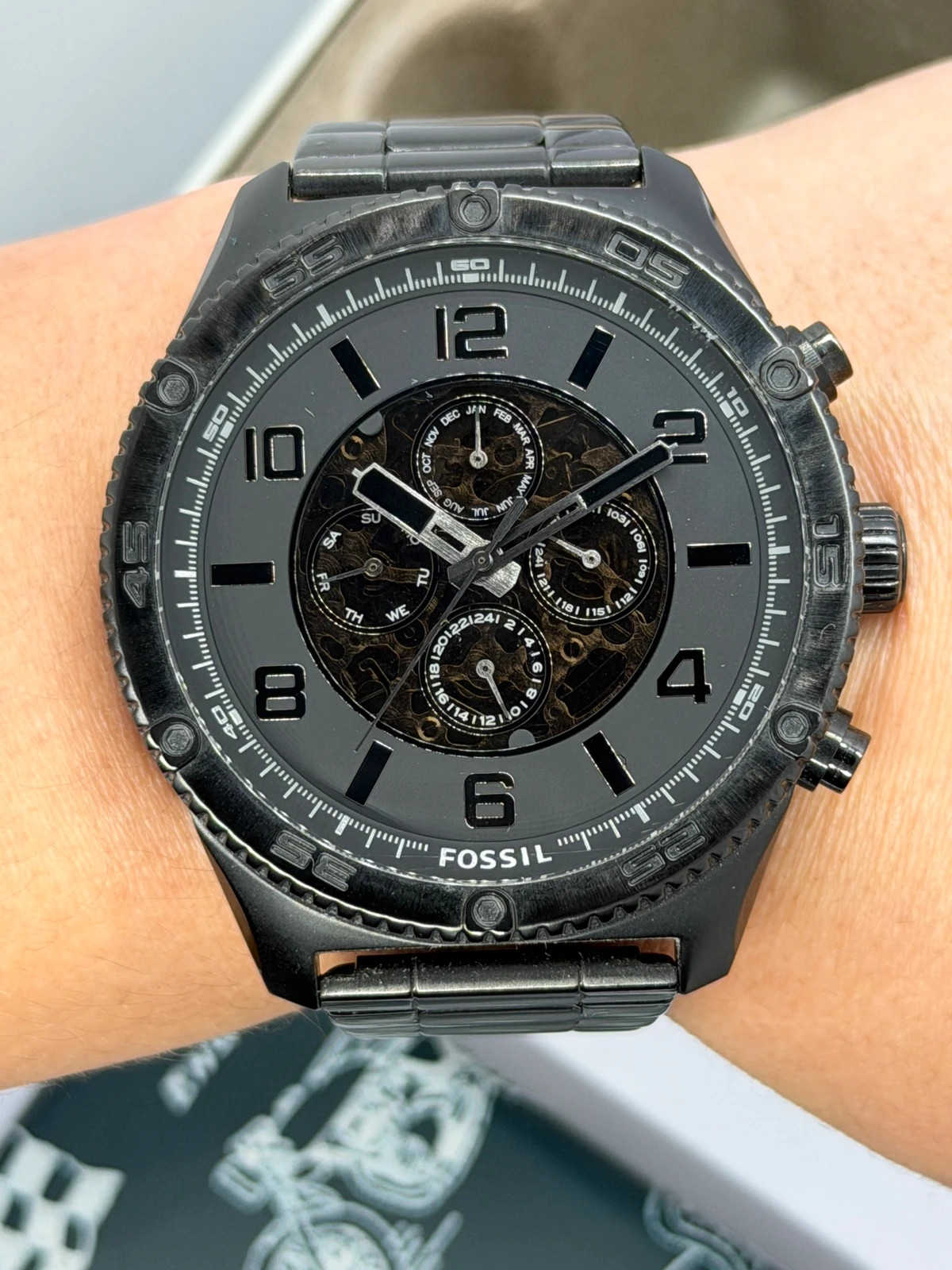 Montre Automatique Fossil BQ2668 - Entièrement Noire (Full Black) – Fossil – taille 47 mm et plus 5