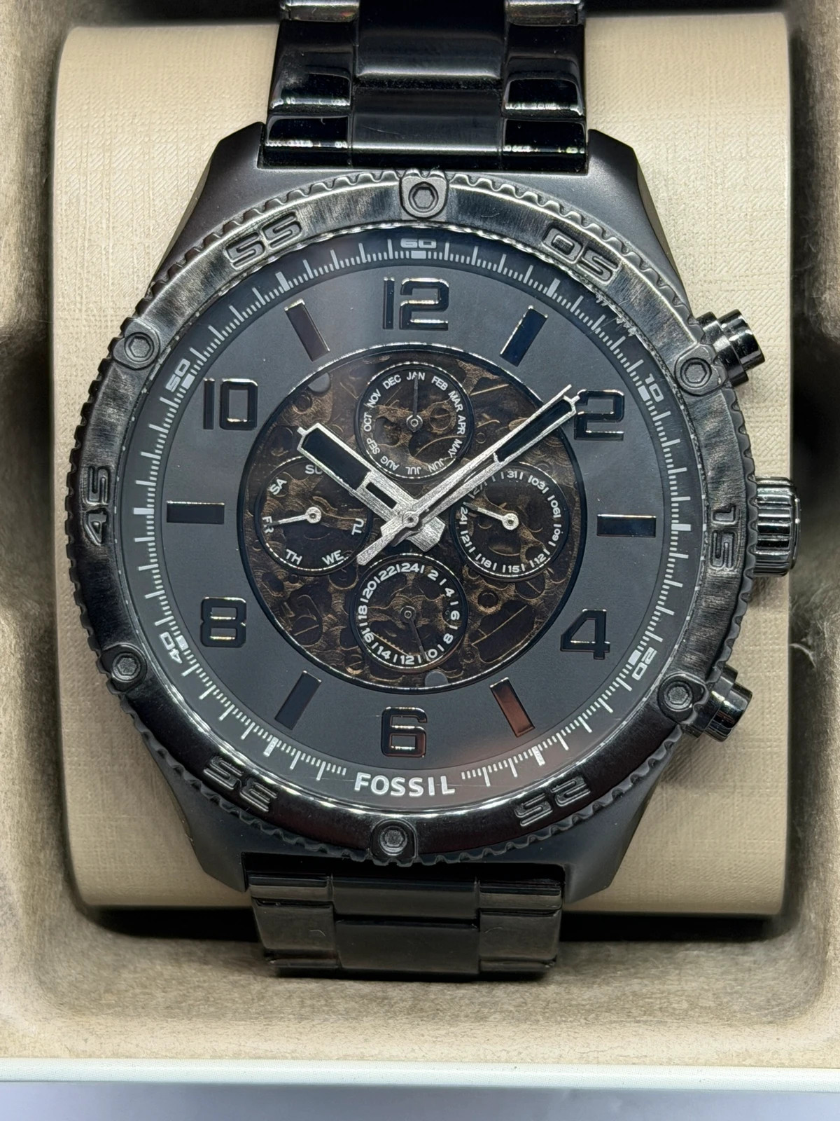Montre Automatique Fossil BQ2668 - Entièrement Noire (Full Black) – Fossil – taille 47 mm et plus 4