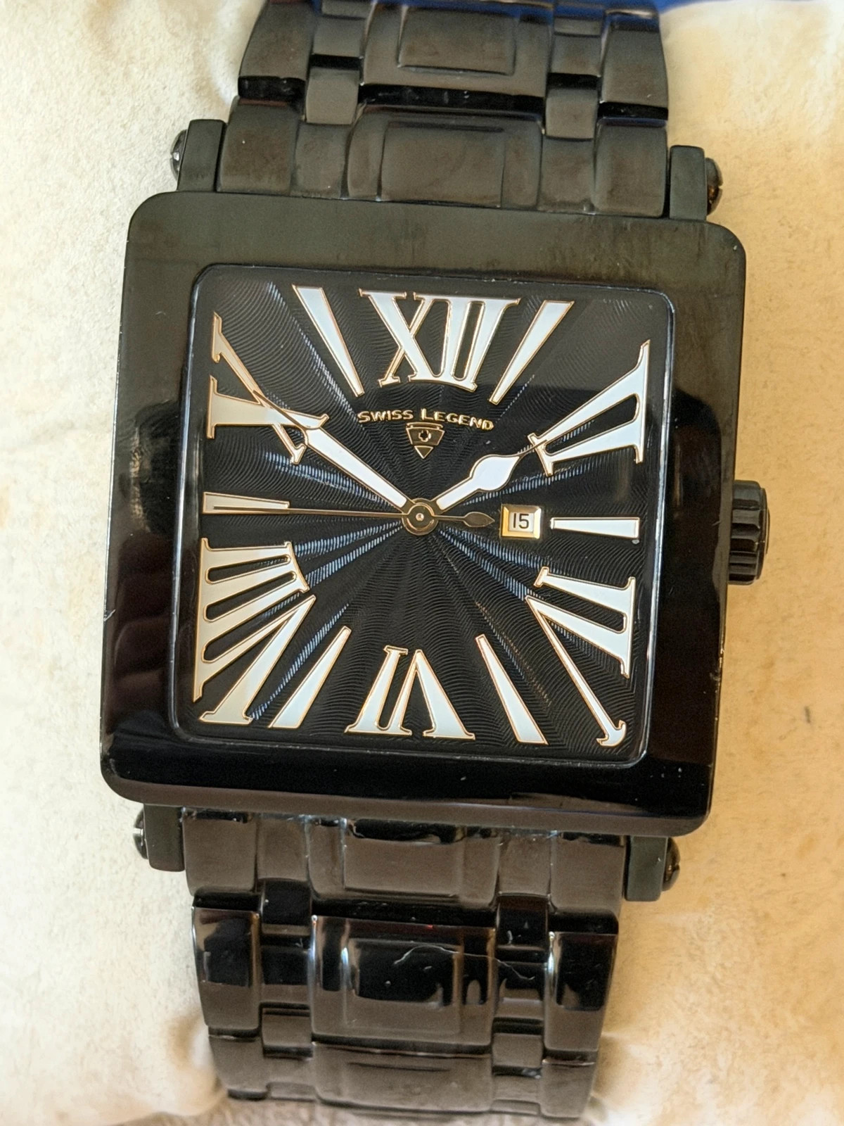 Montre Homme xxl Swiss Legend Karamar - Céramique / Acier Noir - Très Bon État – Swiss Legend – taille 47 mm et plus 4