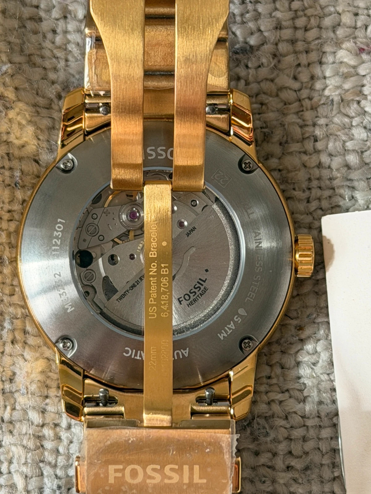 Montre Fossil Heritage Automatic Or / Gold - ME3232 - Neuve – Fossil – taille 43–46 mm 3