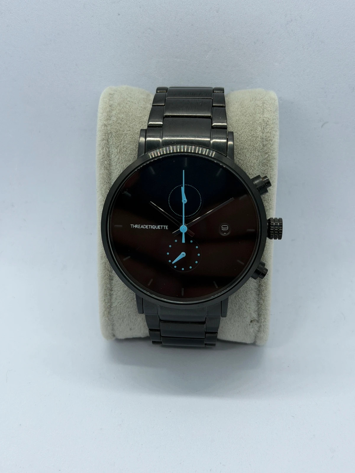 Montre Thread Etiquette - All Black & Détails Bleus - Acier Inoxydable – threadetiquette – taille 39–42 mm 5