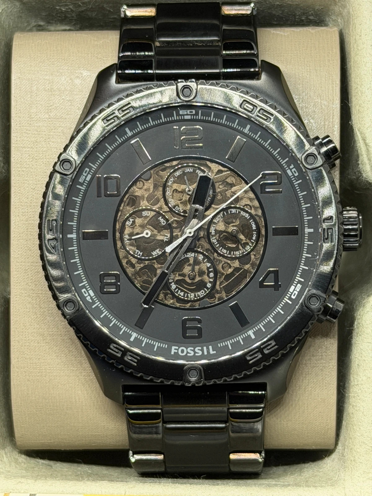 Montre Fossil Automatique – Modèle BQ2668 (Squelette/Black) – Fossil – taille 47 mm et plus 4
