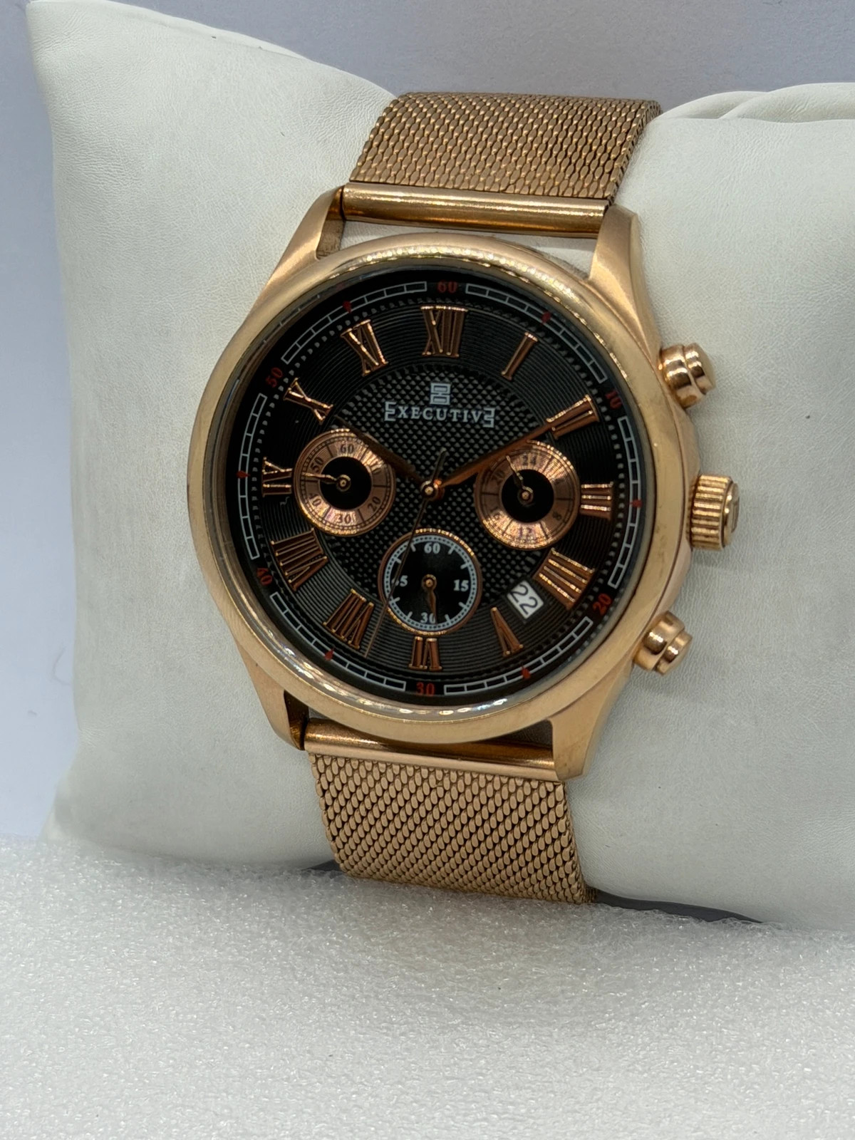 Montre Chronographe Exécutive - Modèle "Blazer" (Doré/Or Rose) – Executive – taille 43–46 mm 2