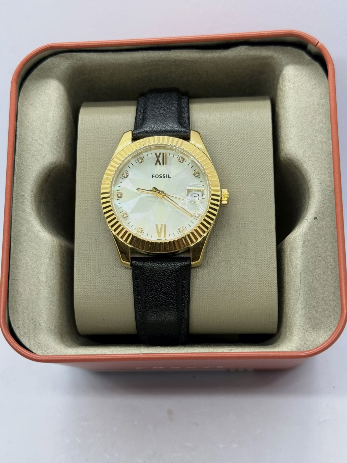 Montre analogique Fossil cadran nacre et bracelet cuir – Fossil – taille Taille unique 2