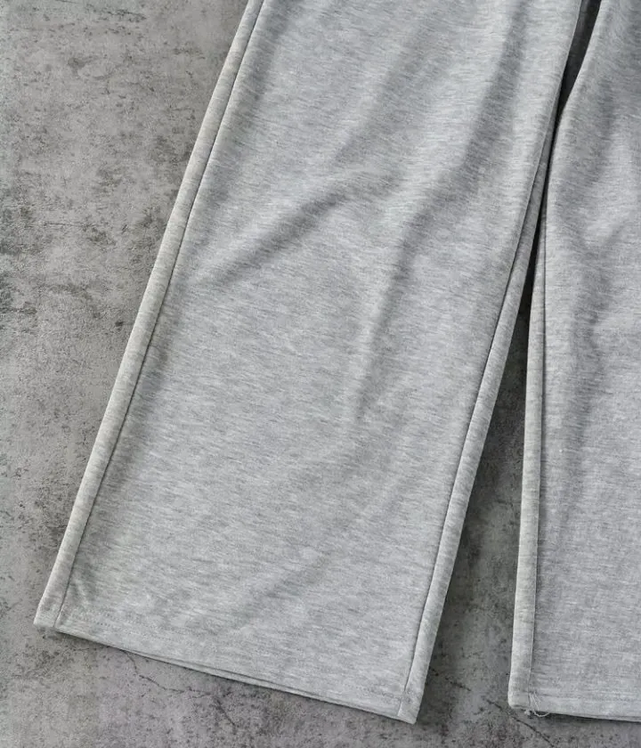 Pantalon de jogging gris chiné wide leg, taille élastique effet boxer – Vintage dressing – taille XS 5