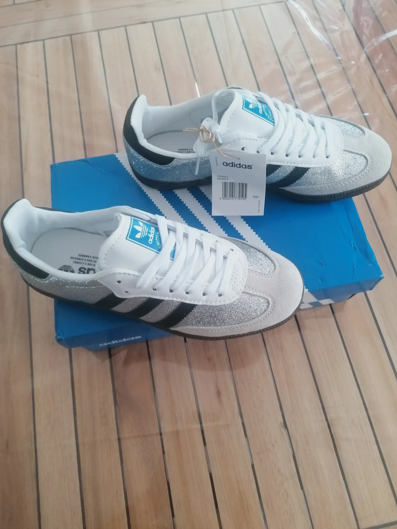 Baskets Adidas Samba Pailletées Argentées