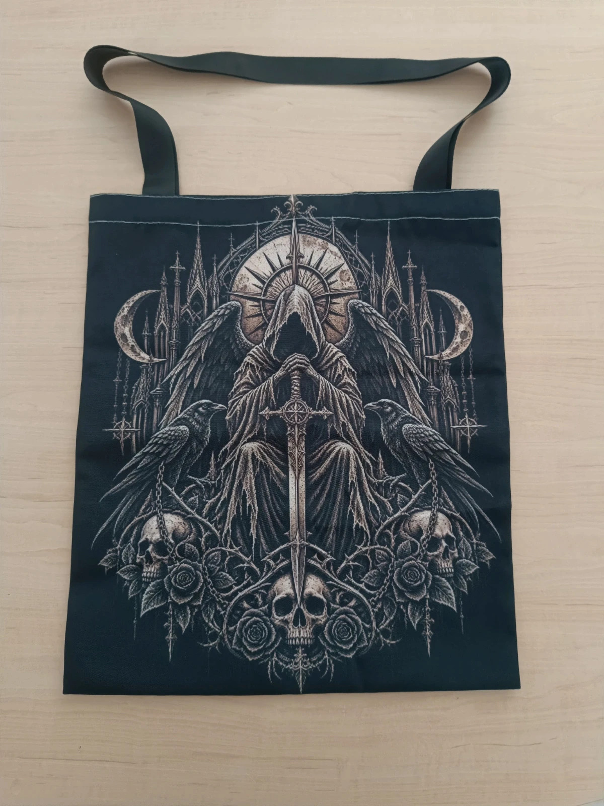 Sac Tote bag impression gothique recto/verso – Sans Marque – taille Taille unique 2