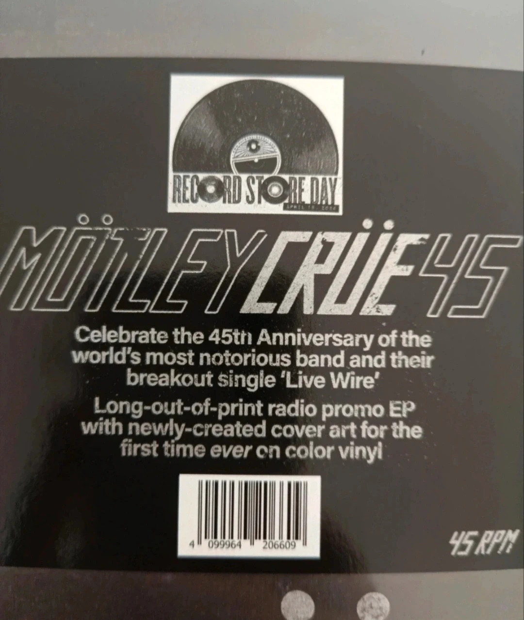 Mötley Crüe Live Wire EP Vinyle gris marbré RSD 2026 – Motley Crue 2