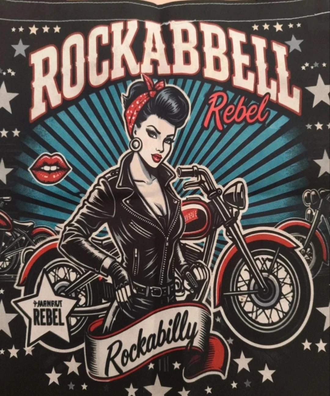 Sac Tote Bag Rockabilly Rebel Femme Moto Rock & Roll 2