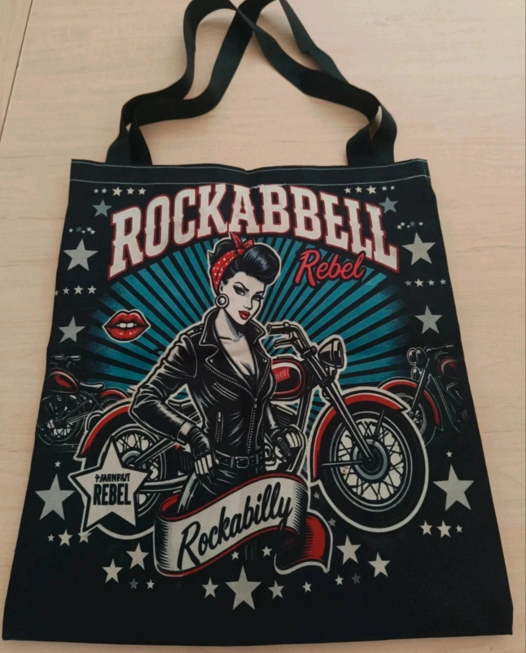 Sac Tote Bag Rockabilly Rebel Femme Moto Rock & Roll