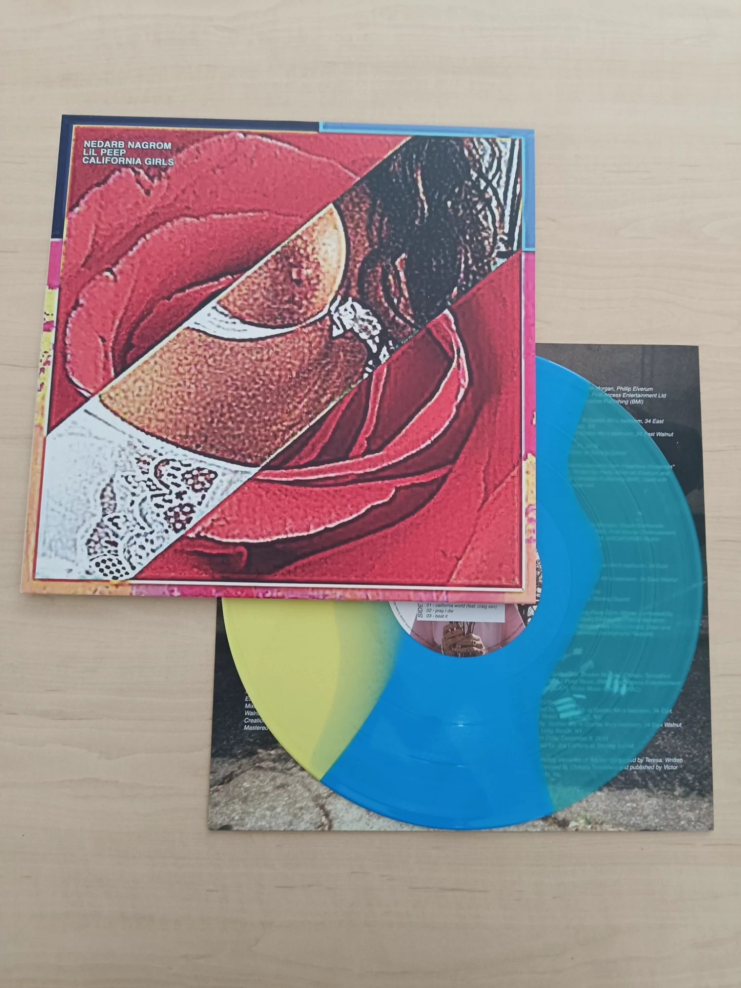 Disque vinyle Lil Peep California Girls édition limitée tricolore