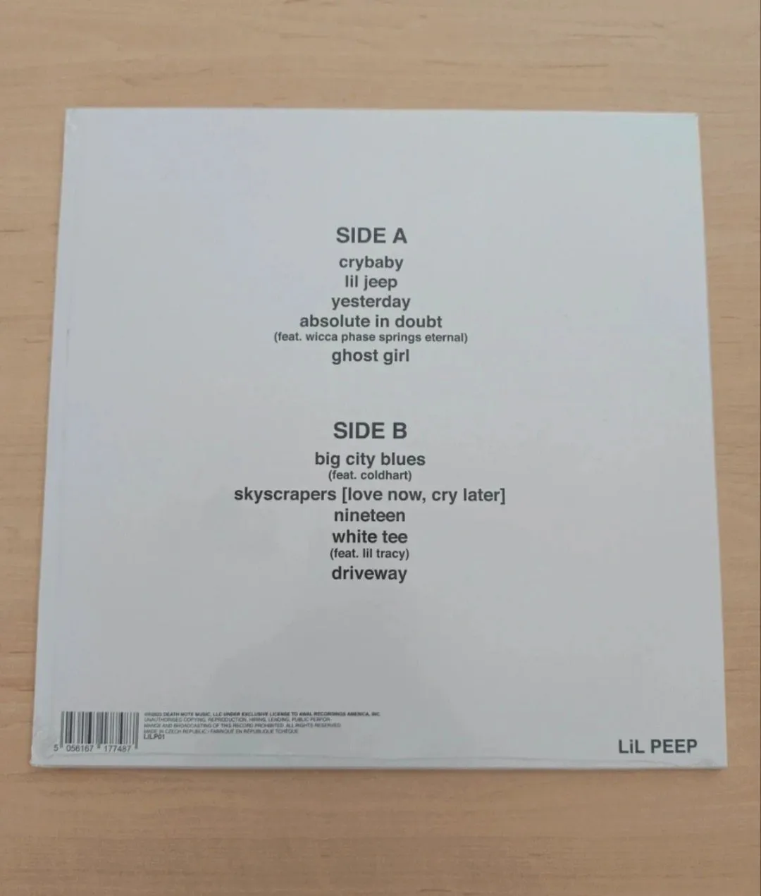 Disque vinyle blanc Lil Peep Cry Baby 45 RPM – Lil Peep 2