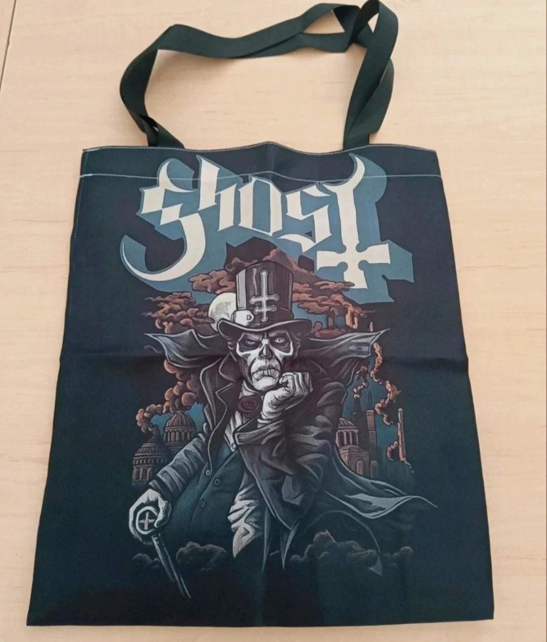 Tote bag Ghost sac cabas en tissu noir