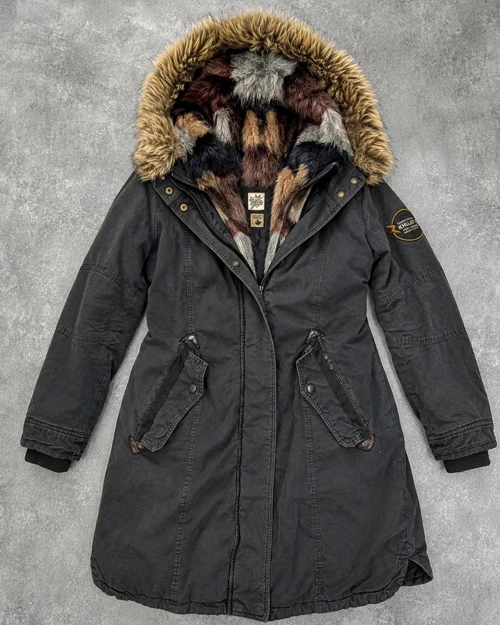 Khujo MERYEM2 parka longue 2-en-1 fausse fourrure amovible gilet Y2K – Xxl