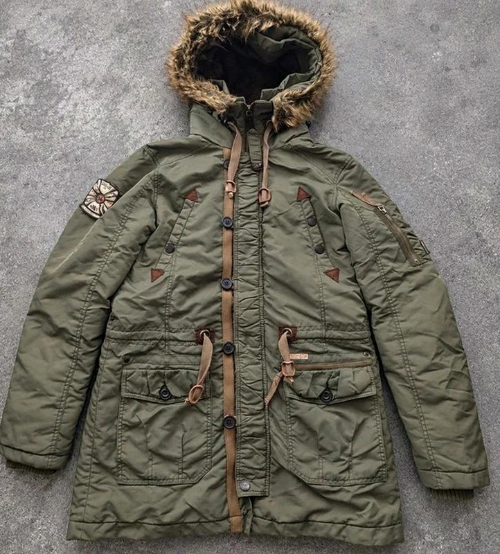 Khujo Patrick II parka vintage kaki militaire utility workwear taille M – khujo – taille M