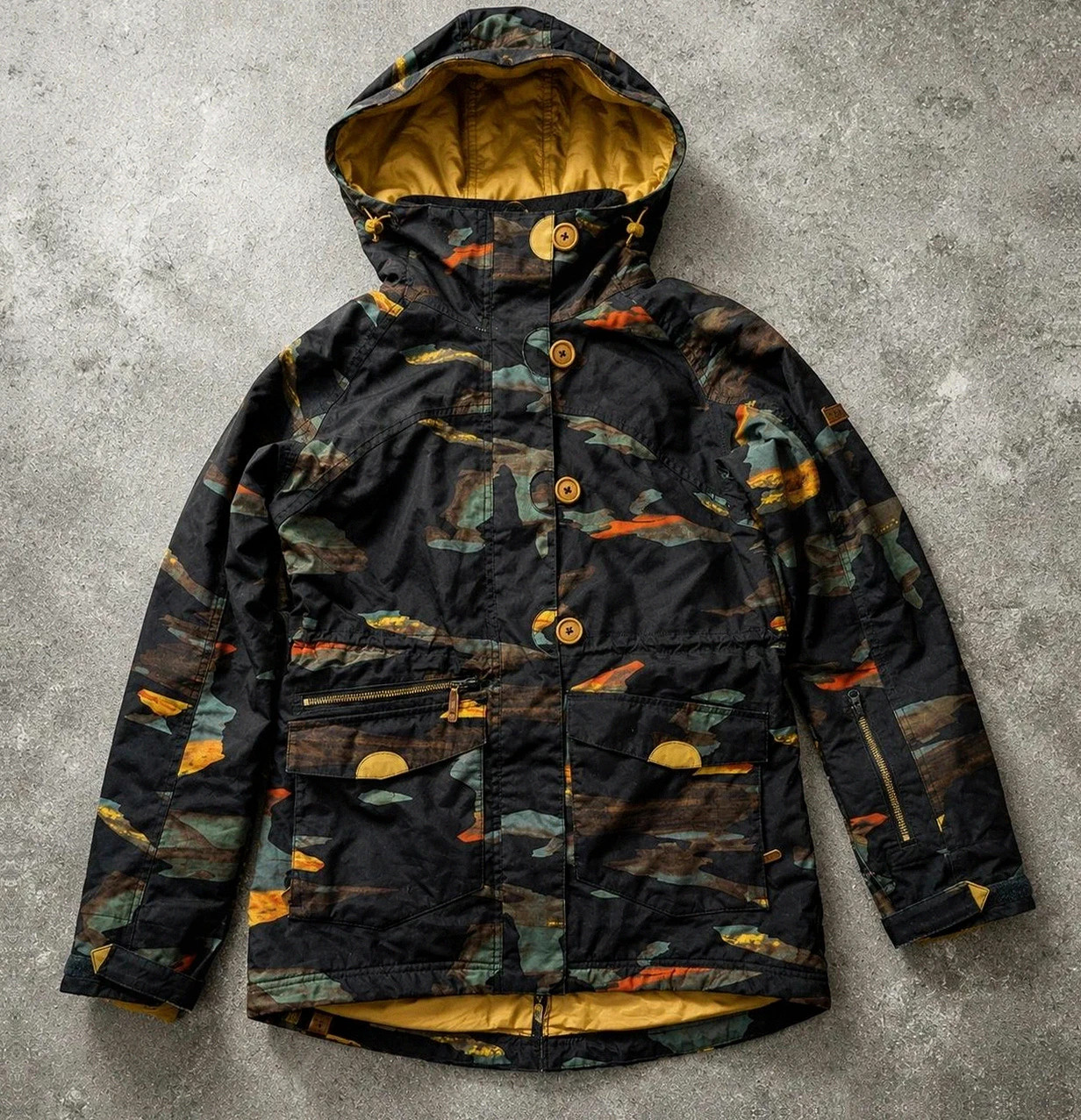 Dc Shoes parka snowboard 15K Waterproof camo 2014 taille M – veste ski technique retro
