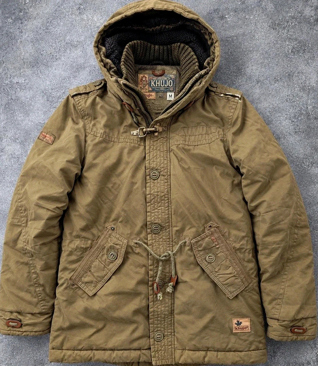 Khujo Parka Stigg M kaki – veste militaire winter workwear doublée vintage