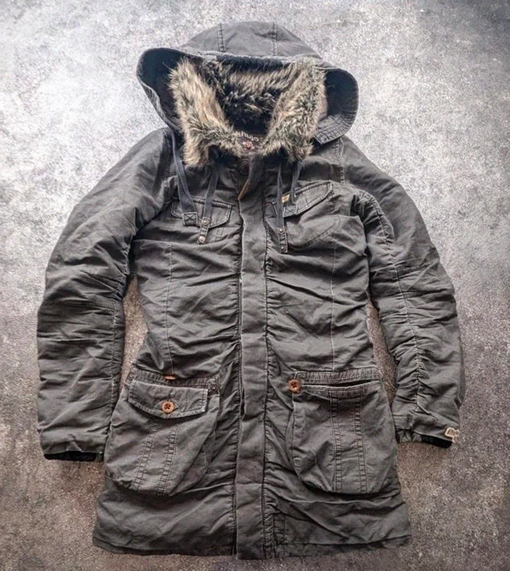 Parka Khujo Vintage GMT Y2K gris anthracite style workwear utility taille S – khujo – taille S / 36 / 8 2