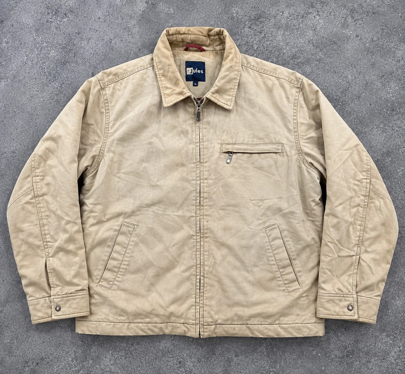 Veste Jules XL Workwear Vintage Beige – Worker Jacket Utility Toile Matelassée – WORKWEAR – taille XL
