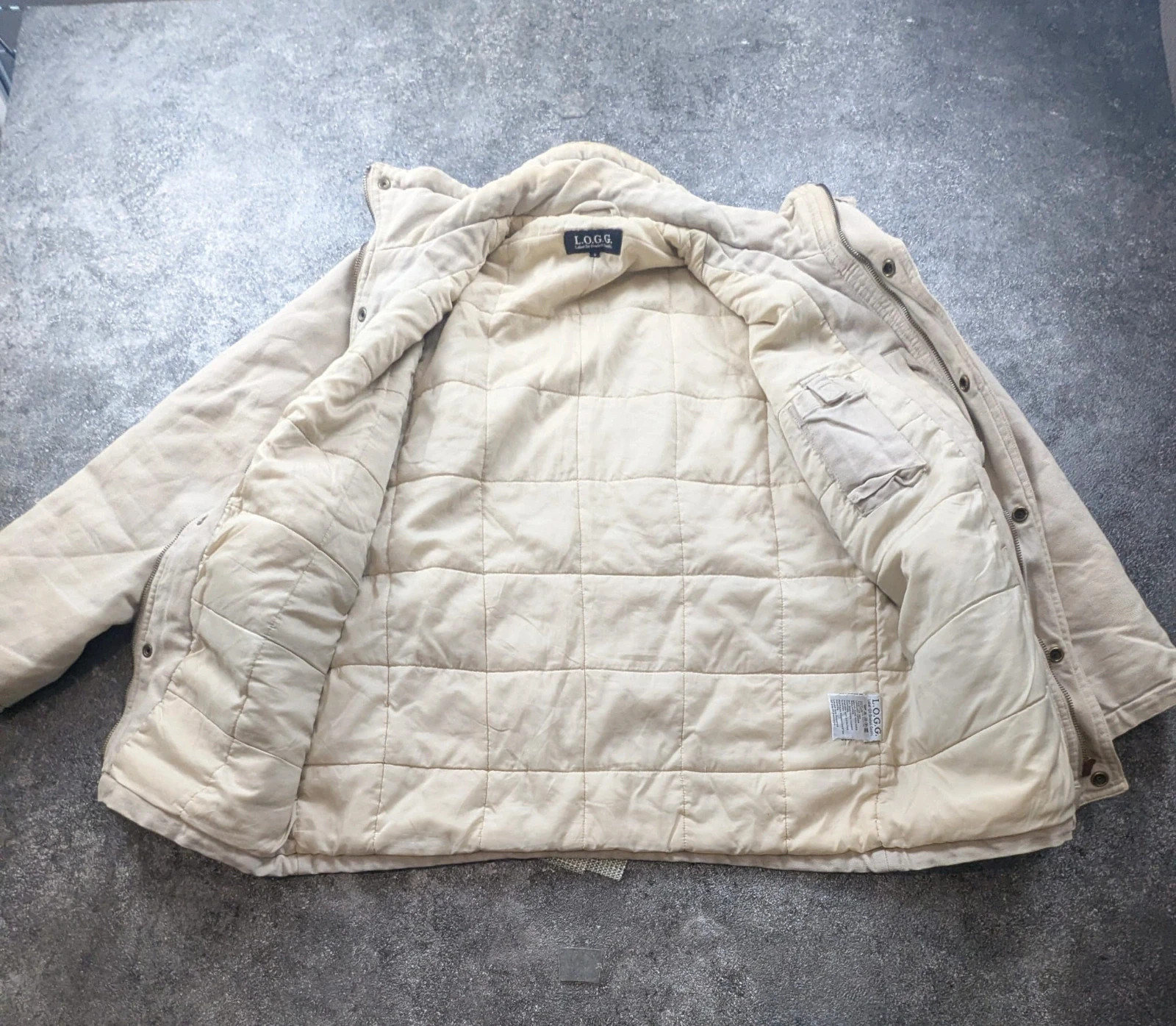 Veste L.O.G.G. H&M workwear vintage beige S – Field Jacket matelassée utility – WORKWEAR – taille S 3