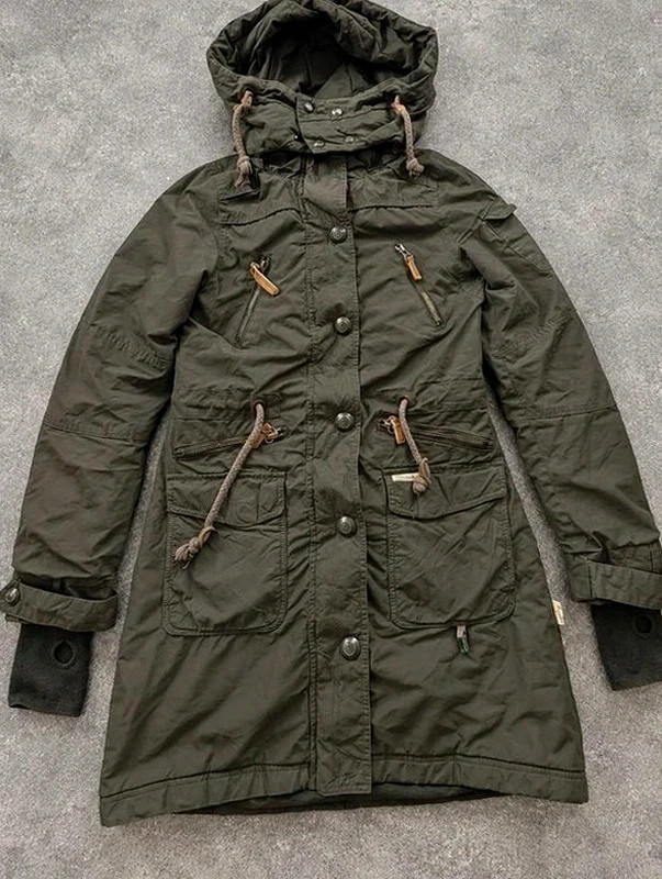 Parka Khujo Camilla kaki marron – doublure polaire amovible – militaire utility – M – khujo – taille M / 38 / 10