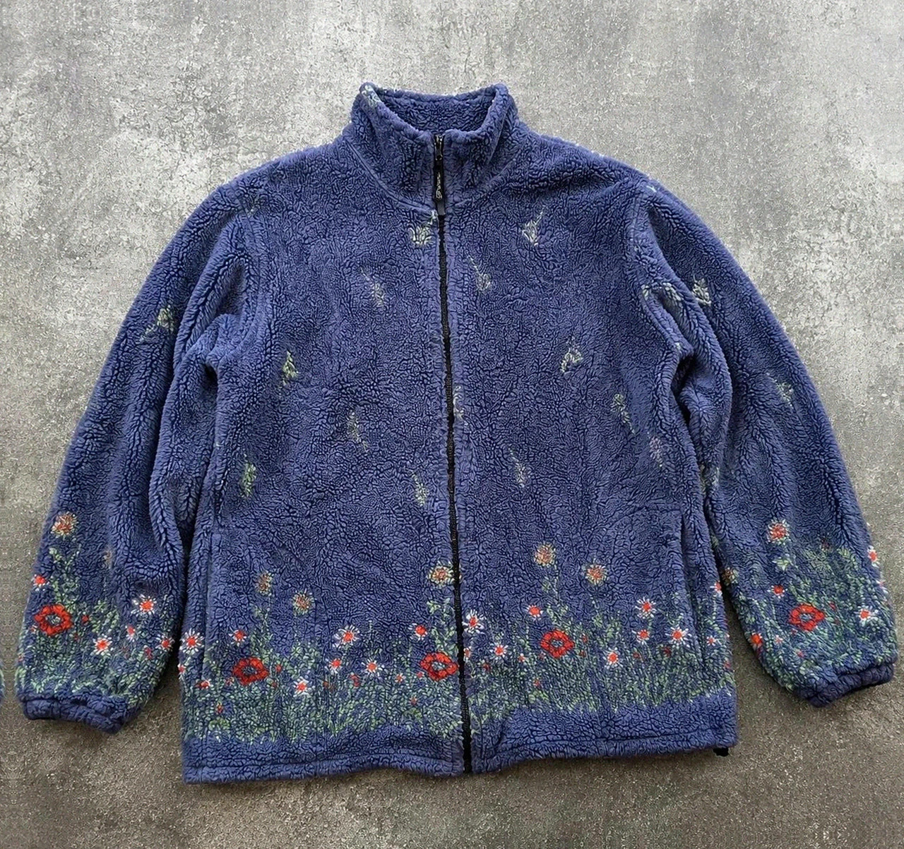 Galloway Polaire Teddy Vintage Unisexe Xl Oversize Fleurie Sherpa Épaisse Fleece Outdoor Cottagecore – Vintage Dressing – taille XL