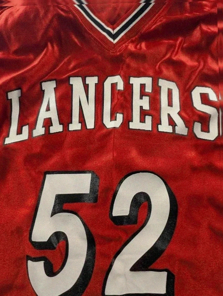 Maillot basketball DeLONG Lancers 52 vintage Usa jersey rouge Xl – Delong – taille XL 5