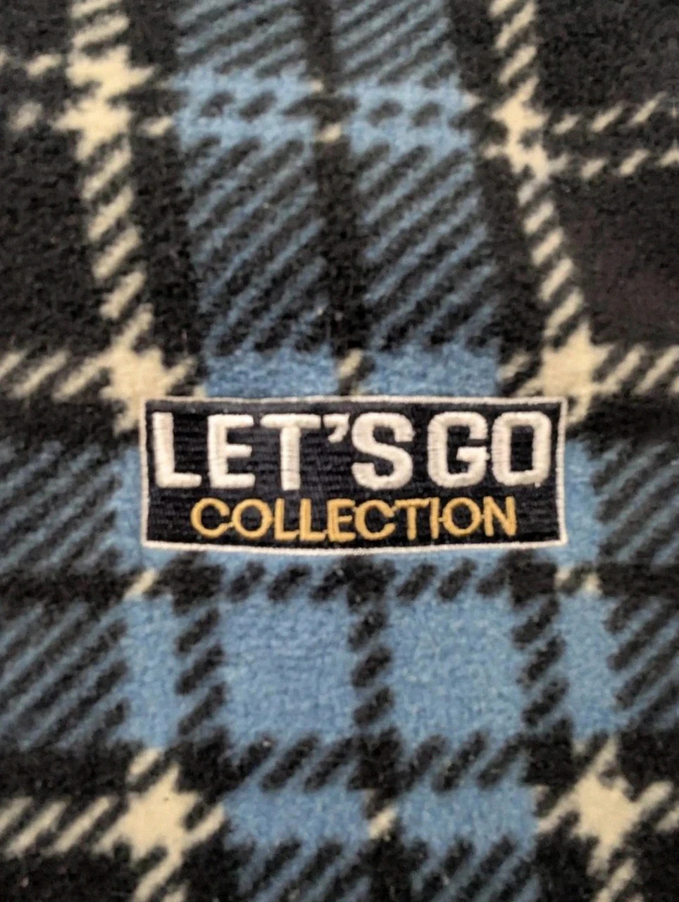 Polaire vintage Let’s Go Collection tartan bleu noir Half Zip – M – Let's Go – taille M 4