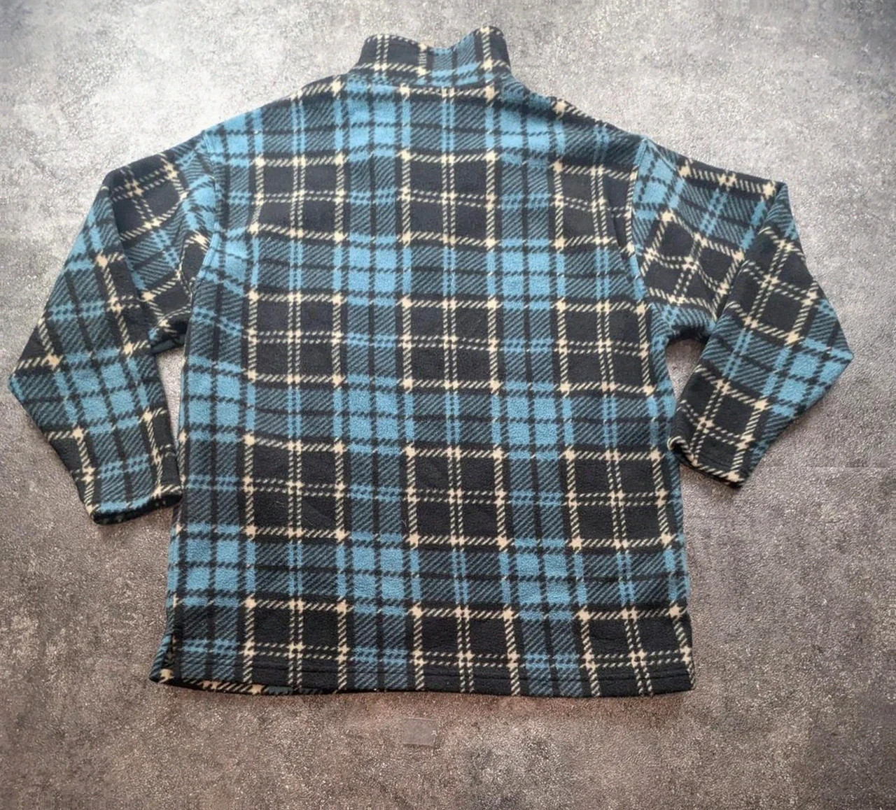 Polaire vintage Let’s Go Collection tartan bleu noir Half Zip – M – Let's Go – taille M 3