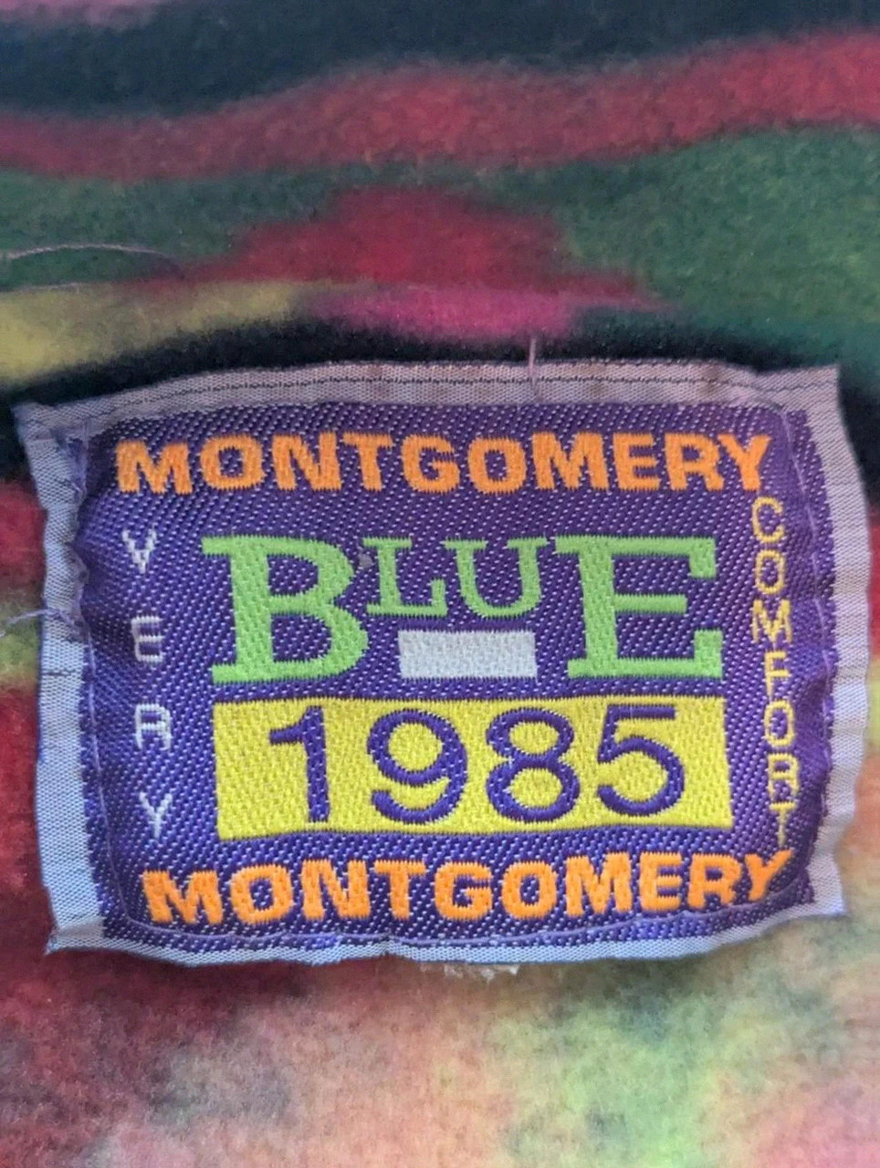 Montgomery Blue 1985 polaire vintage crazy aztec Made in Italy L Xl – Montgomery – taille XL 3