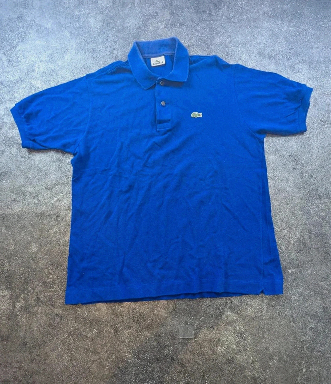 Polo Lacoste bleu vintage coton piqué crocodile brodé taille 5 Xl – Lacoste – taille XL 2