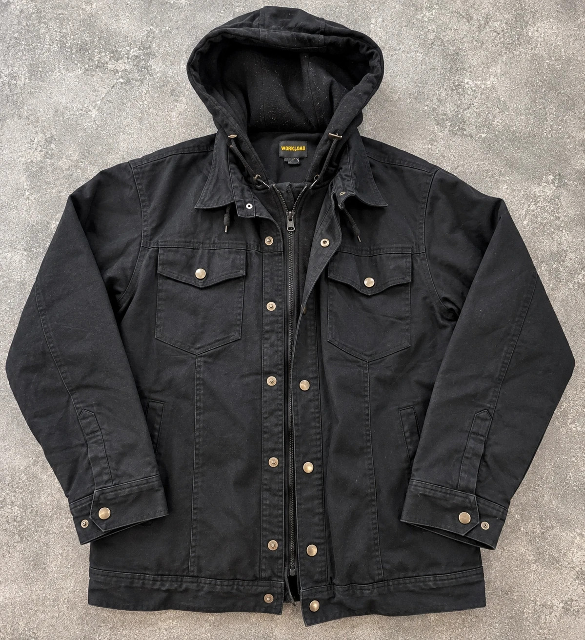 Veste Workwear Workload L Noire Trucker Jacket à Capuche Doublée Utility – WORKWEAR – taille L
