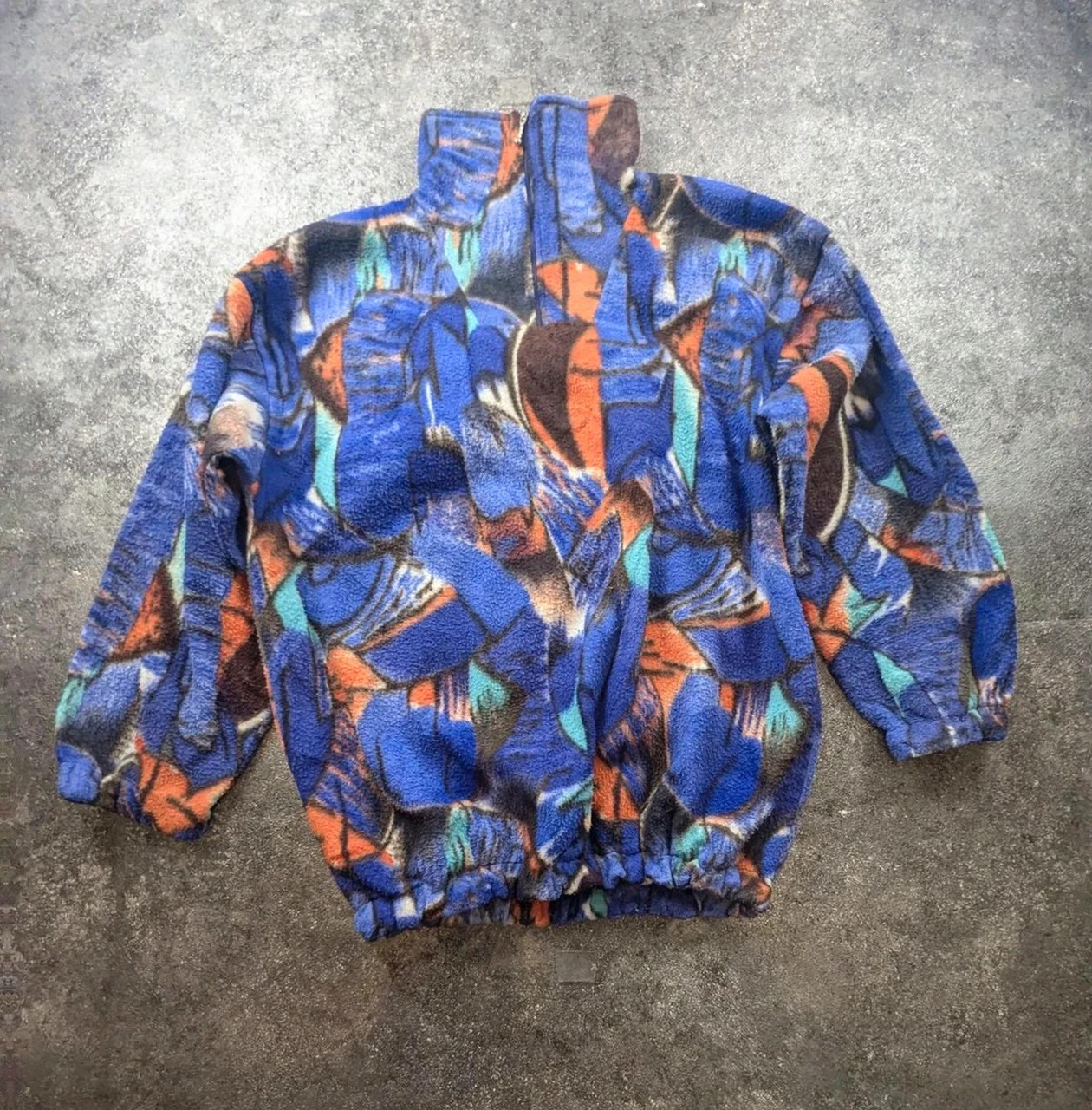 Polaire vintage Collège Collection motif abstrait 90s – Taille L – Made in France style rétro – Vintage Dressing – taille L 3