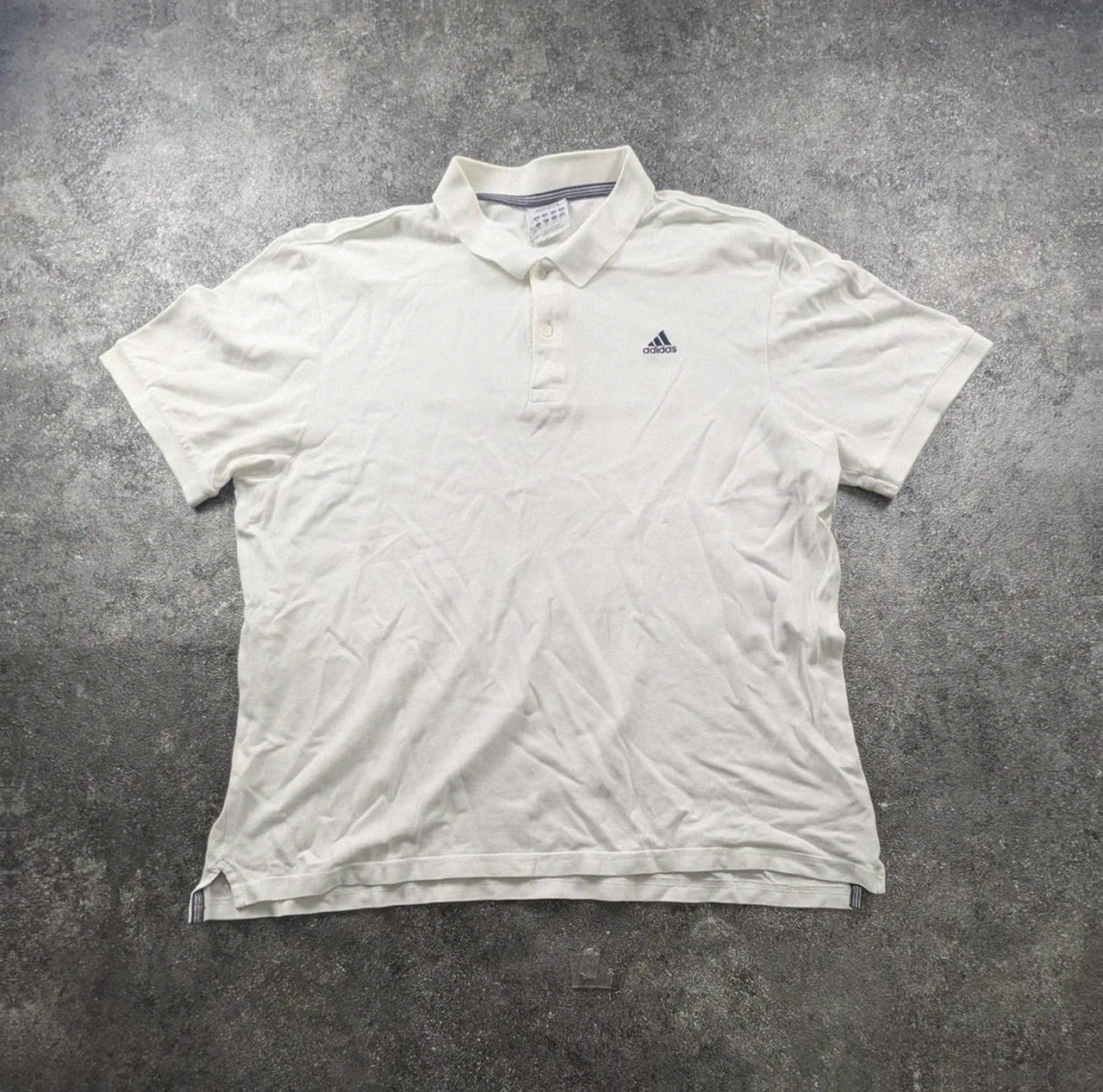 Polo Adidas blanc minimaliste logo brodé coton piqué tennis golf casual Xl – adidas – taille XL 2