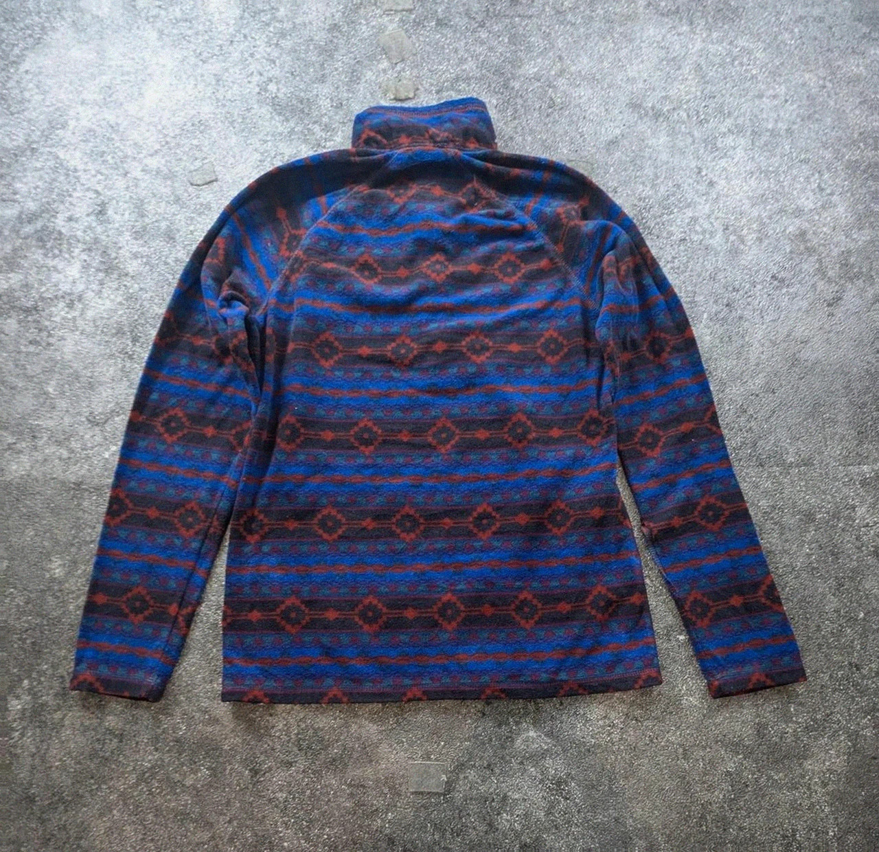 Eddie Bauer polaire fine vintage motifs aztec crazy fleece outdoor gorpcore femme S – Eddy Bauer – taille S / 36 / 8 3