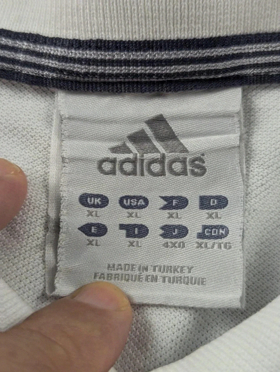 Polo Adidas blanc minimaliste logo brodé coton piqué tennis golf casual Xl – adidas – taille XL 4
