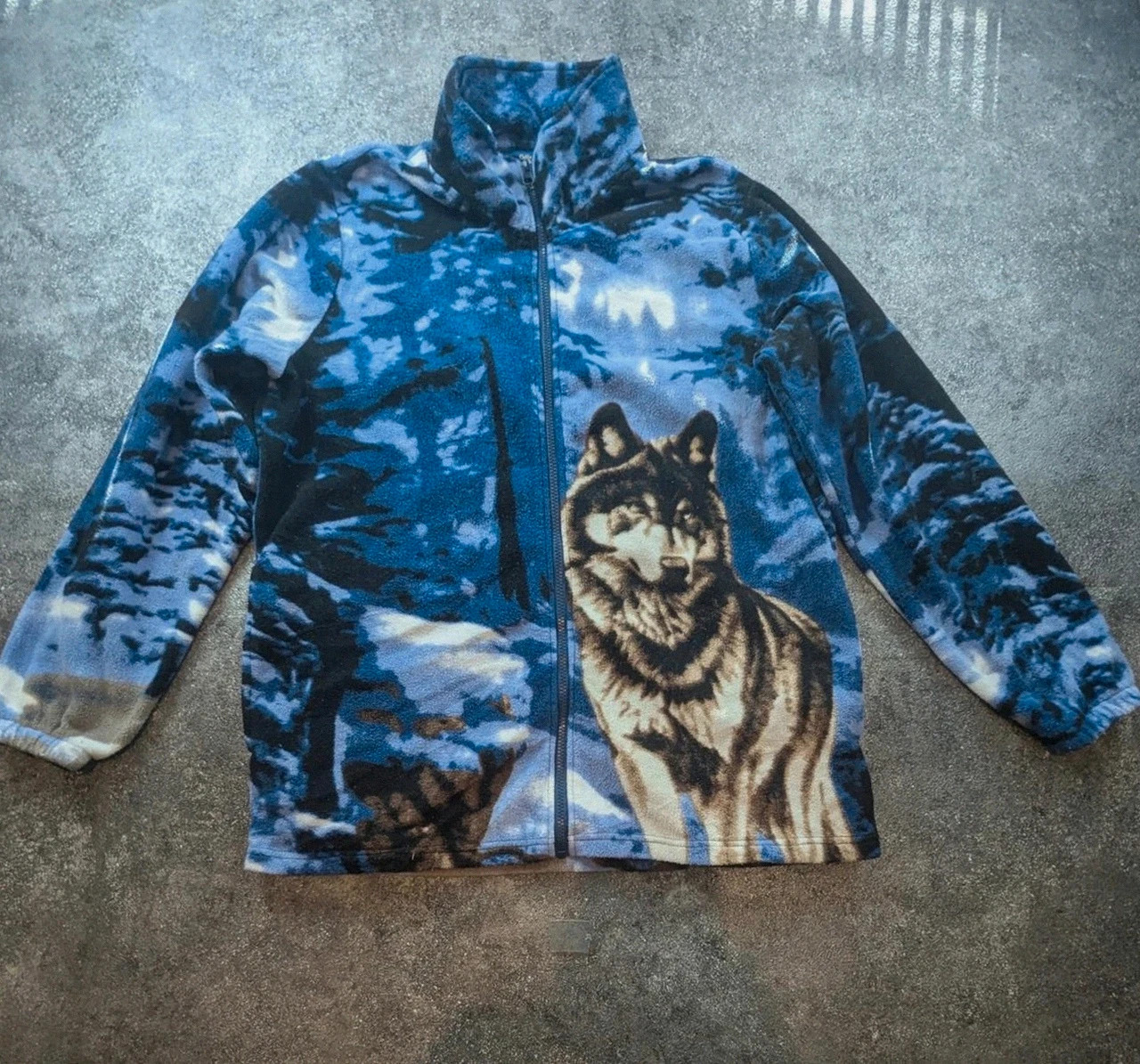 Veste Polaire Cotton Traders Loup winter Forêt Neige L Fleece Outdoor Vintage Gorpcore – Cotton Traders – taille L 2