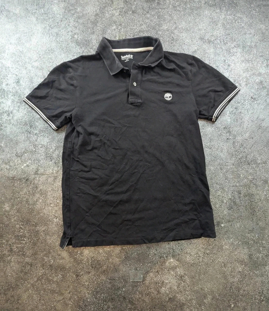 Polo Timberland noir slim fit manches rayées vintage S – Timberland – taille S 2