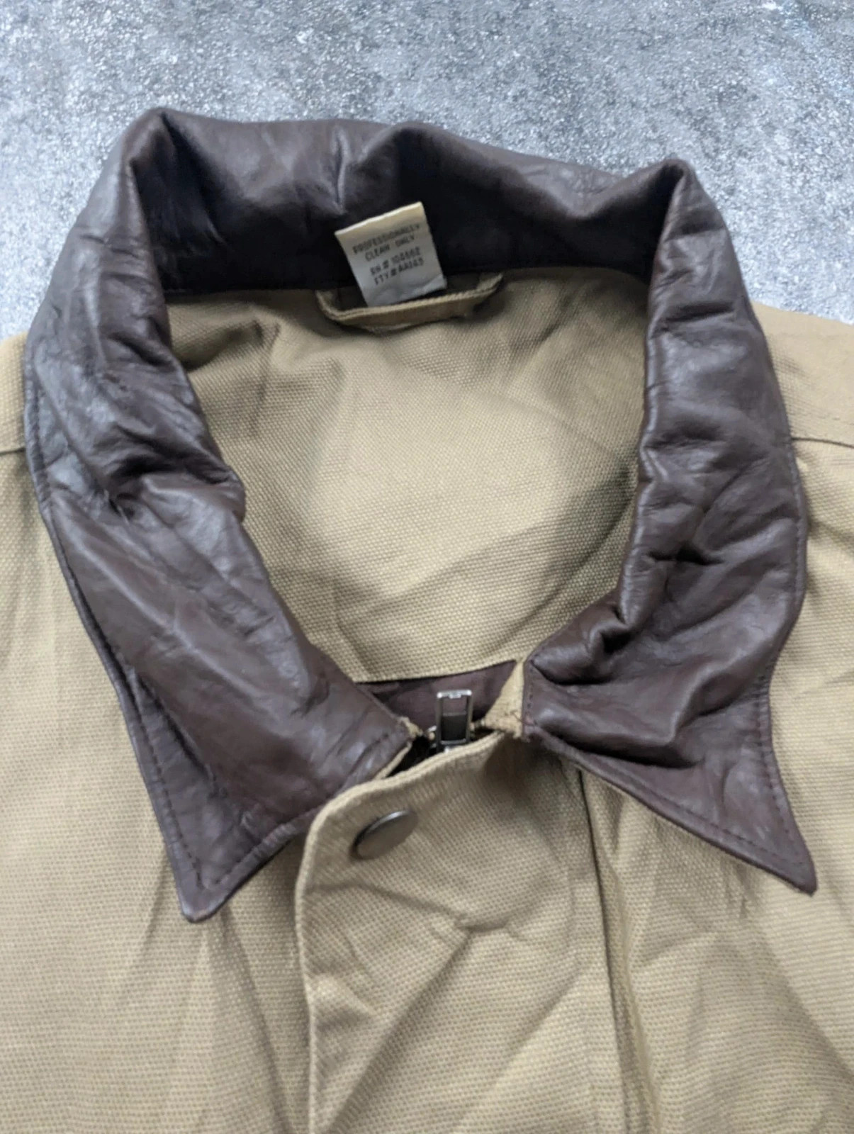 Veste Workwear Beige XL Field Jacket Utility Canvas Col Cuir Marron 100% Coton – WORKWEAR – taille XL 3