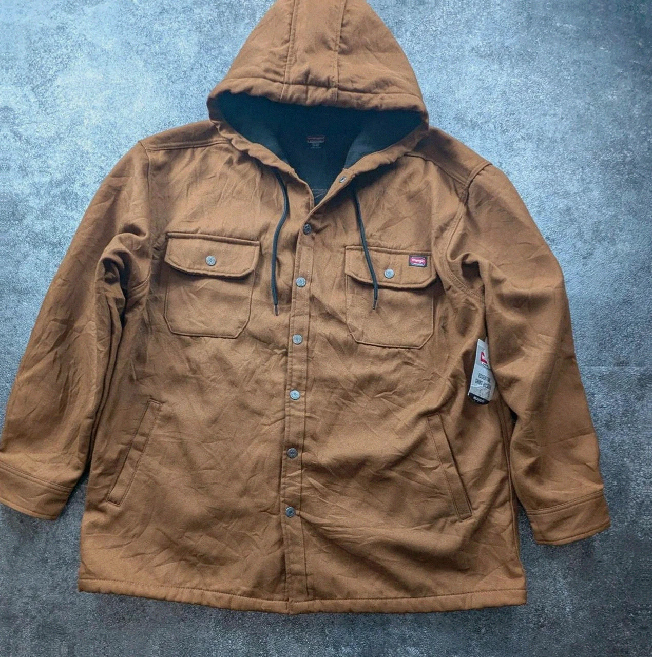 Wrangler Workwear Essential Shirt Jacket 2XL Brown Duck Polaire Capuche Neuve – Wrangler – taille XXL 2