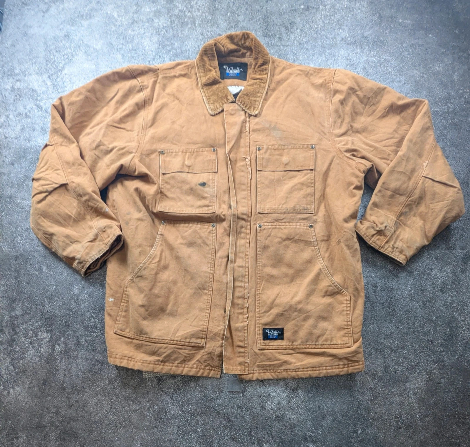 Veste workwear vintage Walls Blizzard Pruf L canvas marron chore jacket doublée – Walls – taille L 2