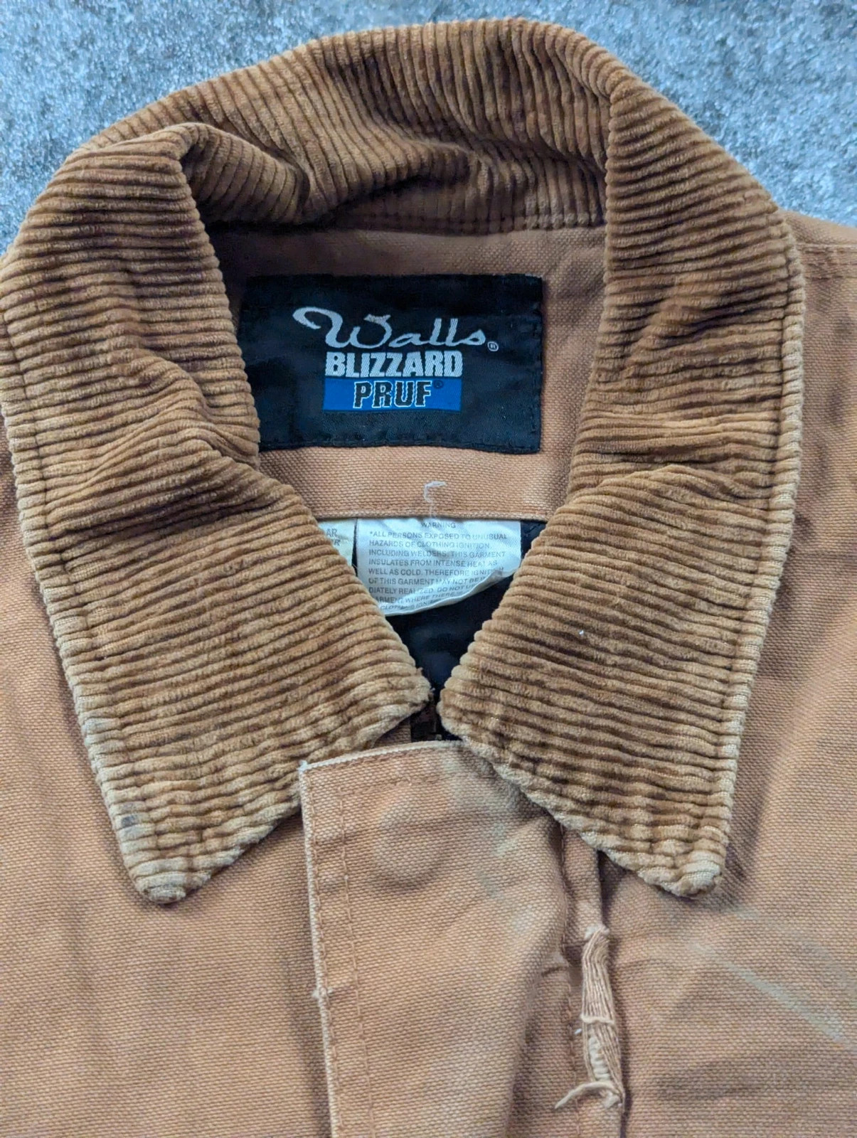 Veste workwear vintage Walls Blizzard Pruf L canvas marron chore jacket doublée – Walls – taille L 5