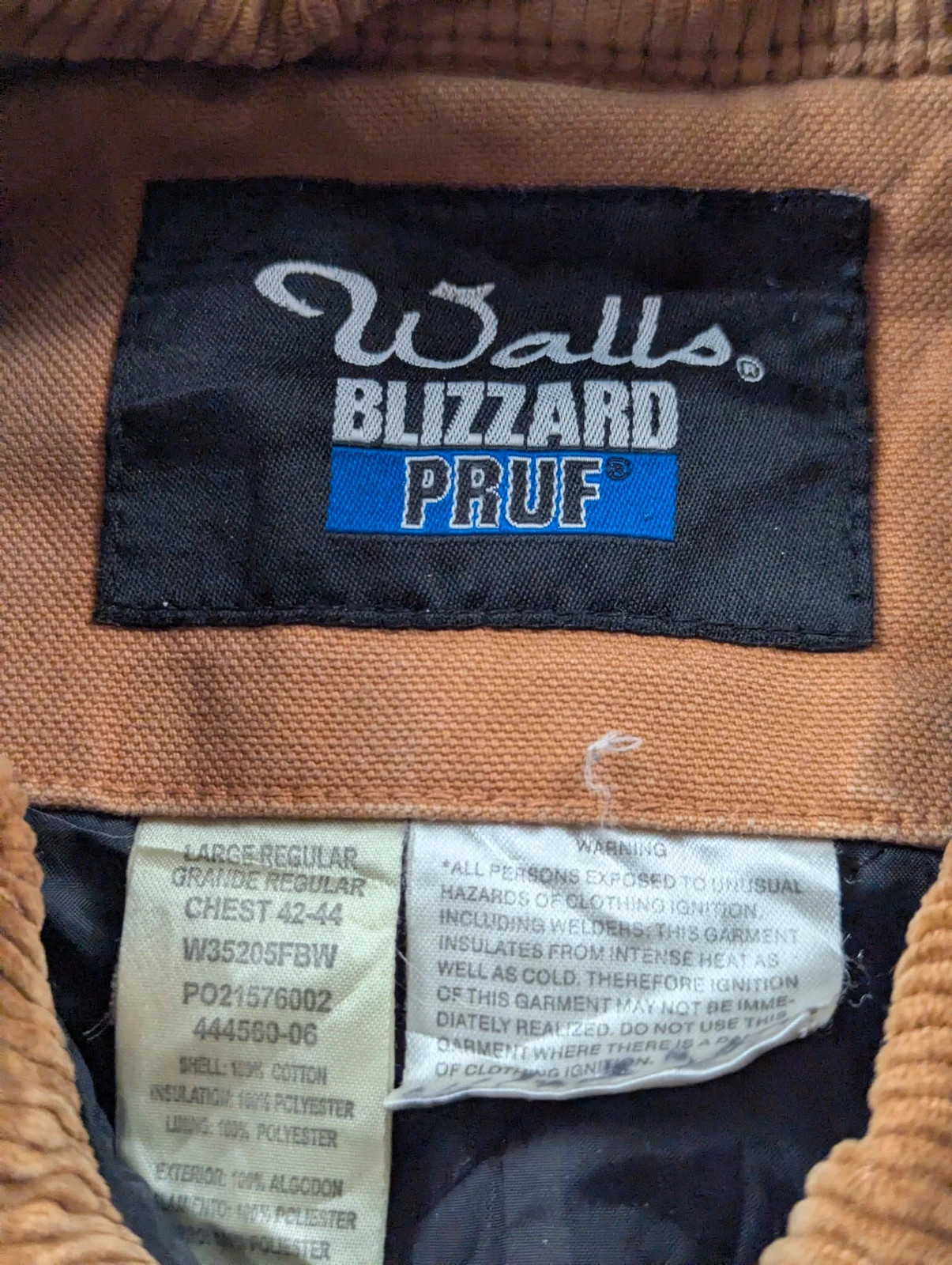 Veste workwear vintage Walls Blizzard Pruf L canvas marron chore jacket doublée – Walls – taille L 4