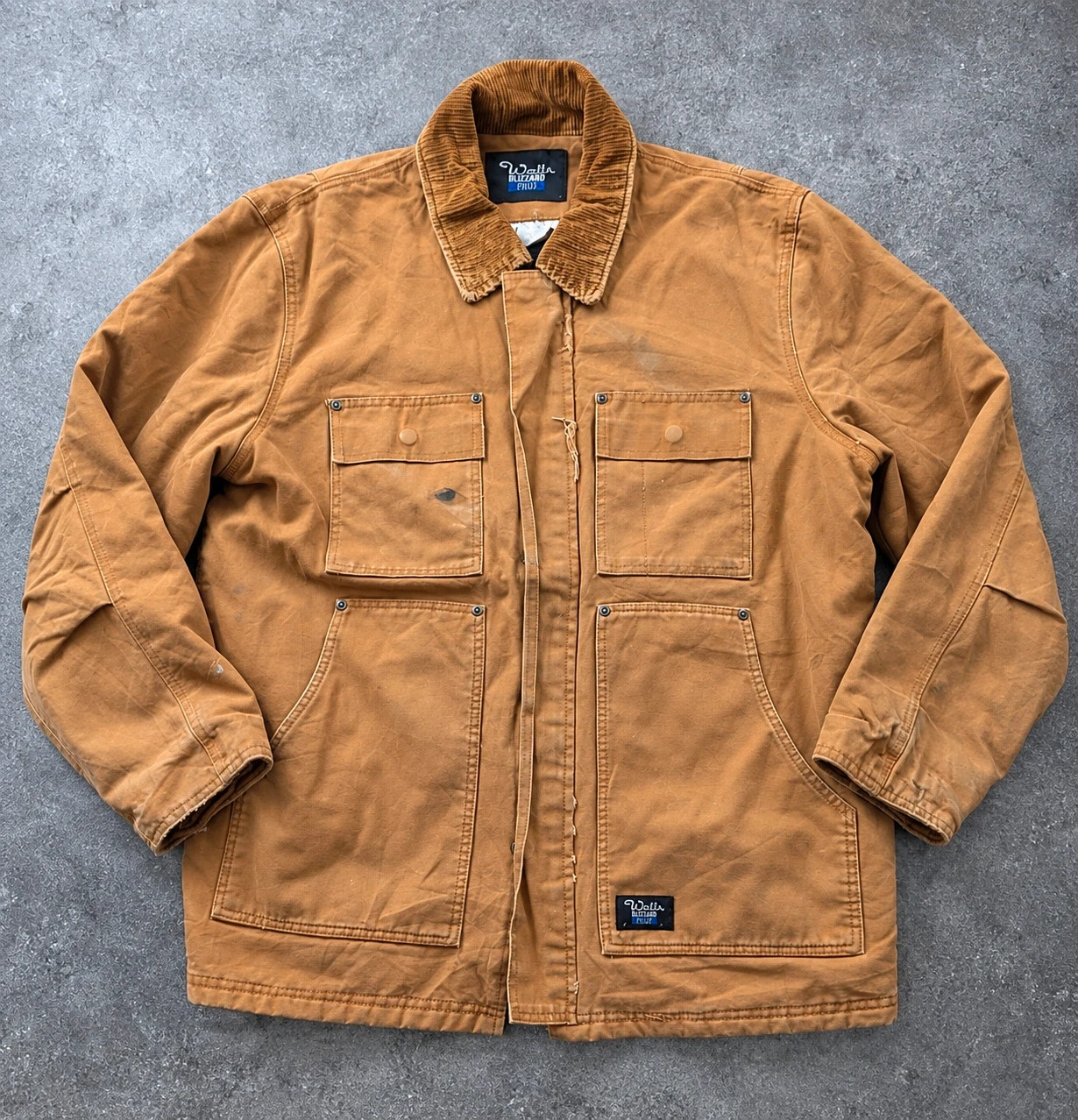 Veste workwear vintage Walls Blizzard Pruf L canvas marron chore jacket doublée